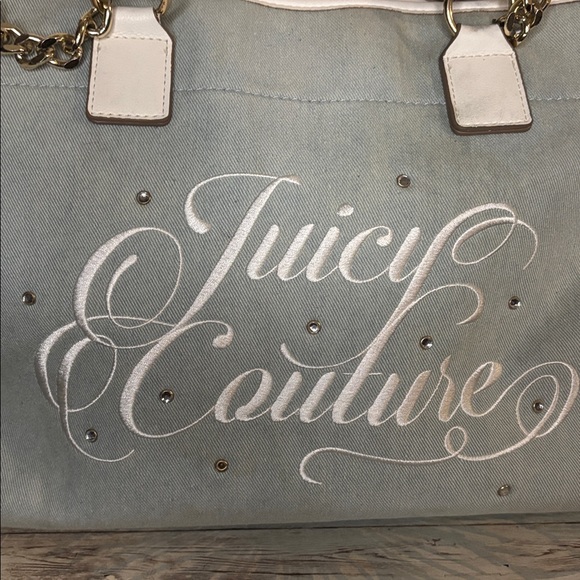 Juicy Couture Light Blue denim Handbag with Gold Chain - Picture 2 of 14